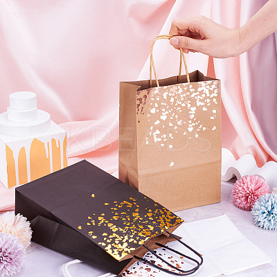 12Pcs 3 Colors Gold Stamping Paper Gift Bags CARB-TA0001-02-1