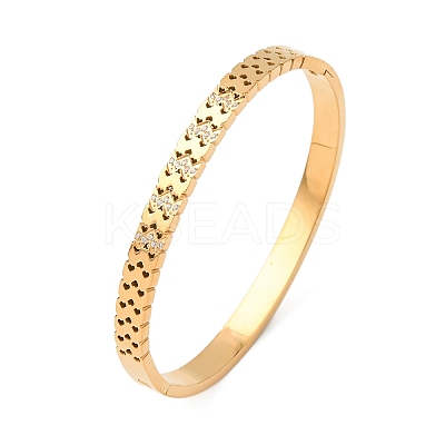 304 Stainless Steel Micro Pave Cubic Zirconia Hinged Bangles for Women BJEW-Z146-02G-1