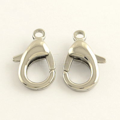 Tarnish Resistant 304 Stainless Steel Lobster Claw Clasps STAS-R065-15-1
