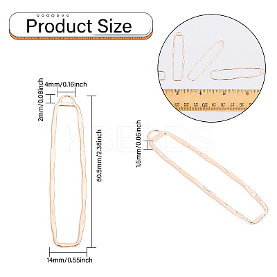 20Pcs Alloy Open Back Bezel Big Pendants FIND-CA0008-87RG-1