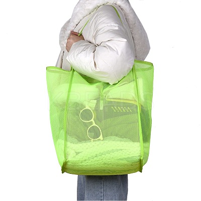 2Pcs 2 Colors Polyester Mesh Beach Bag ABAG-SZ0001-18B-1