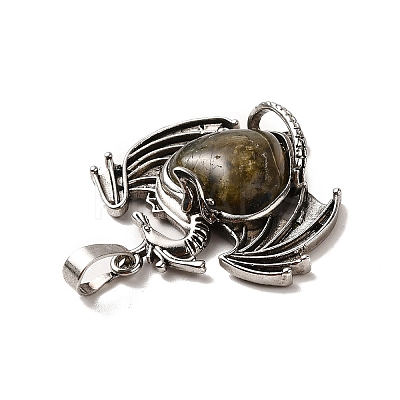 Natural Labradorite Heart Pendants KK-K331-01AS-04-1