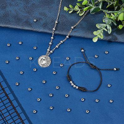 304 Stainless Steel Beads STAS-UN0001-60P-1