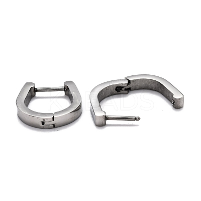 Tarnish Resistant 304 Stainless Steel Huggie Hoop Earrings STAS-J033-14A-P-1