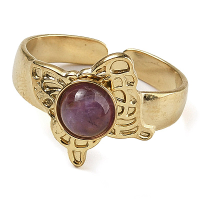 Natural Amethyst Finger Rings RJEW-U027-05G-04-1