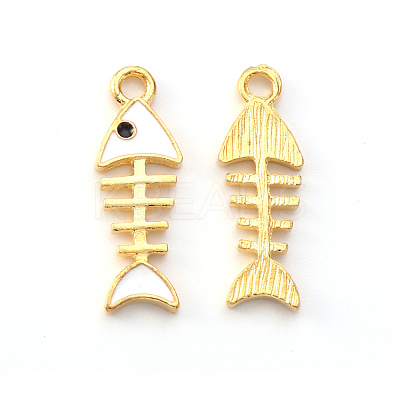 Light Gold Plated Alloy Enamel Pendants ENAM-R136-14A-1