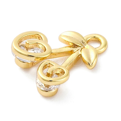 Brass Micro Pave Cubic Zirconia Charms KK-A240-02G-1