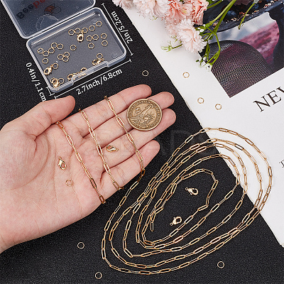 DIY 304 Stainless Steel Paperclip Chain Bracelets Necklaces Jewelry Sets Making Kits DIY-BBC0002-14-1