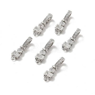 Brass Micro Pave Clear Cubic Zirconia Fold Over Clasps KK-G419-31P-1