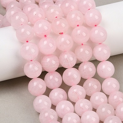 Round Natural Rose Quartz Gemstone Bead Strands G-J333-02-12mm-1