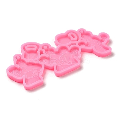 Fitness Theme Silicone Keychain Pendant Molds LS-AJEW-M221-05-1