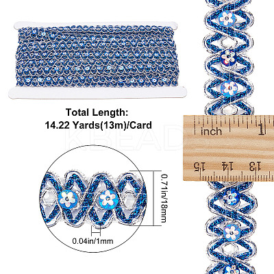 Waved Paillette Lace Trims OCOR-WH0070-13A-1