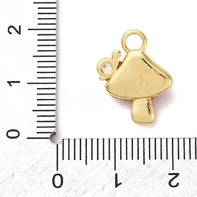 Brass Micro Pave Clear Cubic Zirconia Enamel Pendants KK-I276-26G-03-1
