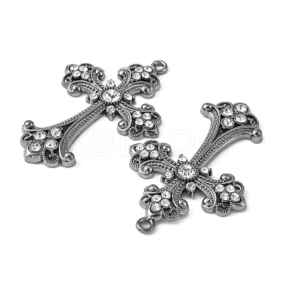Alloy Rhinestone Cross Big Pendants ALRI-1475-B-RS-1