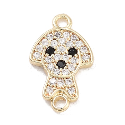 Brass Pave Clear & Black Cubic Zirconia Pet Puppy Connector Charms LS-KK-Z061-01G-02-1