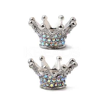 Alloy Rhinestone Crown Beads FIND-NH0001-19P-1