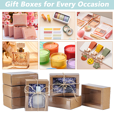 Kraft Paper Cardboard Gift Drawer Boxes CON-WH0085-129A-1