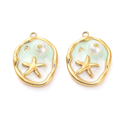 304 Stainless Steel Enamel Pendants STAS-B084-03G-01-1