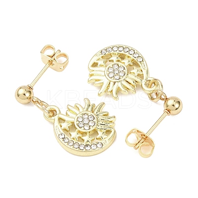 Alloy Crystal Rhinestone Dangle Stud Earrings EJEW-JE06657-01-1