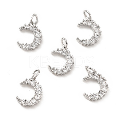 Brass Micro Pave Cubic Zirconia Charms KK-E068-VB412-1