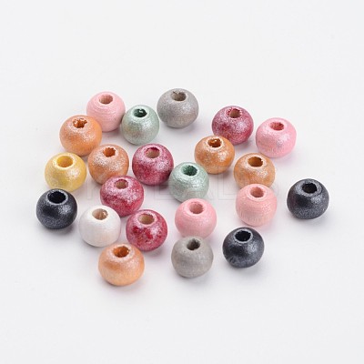 Round Natural Wood Beads WOOD-Q017-6mm-M-LF-1