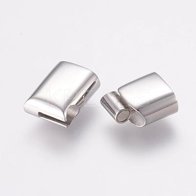 Tarnish Resistant 304 Stainless Steel Magnetic Clasps with Glue-in Ends STAS-G136-05P-1