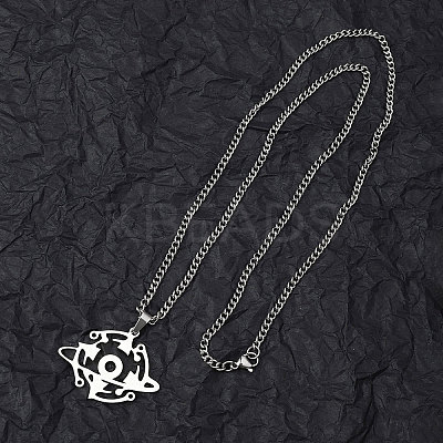 Non-Tarnish 201 Stainless Steel Pendant Necklaces for Man NJEW-Q336-02J-P-1
