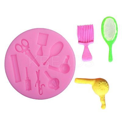 Hair Tools Design DIY Food Grade Silicone Molds LS-AJEW-L054-10-1
