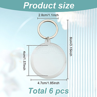 6Pcs Commemorative Coin Plastic Pendant Keychain Sets KEYC-FH0001-50-1