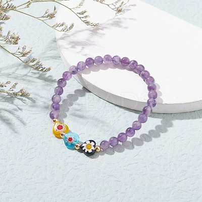 Natural Mixed Gemstone Beaded Bracelets BJEW-JB06474-1