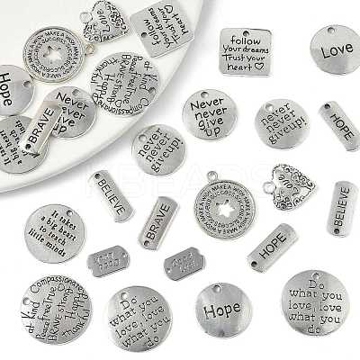 30Pcs 15 Styles Tibetan Style Alloy Pendants TIBEP-FS0001-40-1
