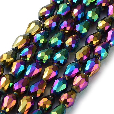Electroplate Glass Bead Strands EGLA-R045-12x8mm-03-1