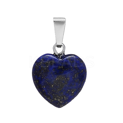 Natural Lapis Lazuli Charms LS-HEAR-PW0001-057-32-1