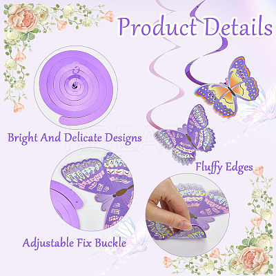 Butterfly Theme PVC Spiral Ornament DIY-WH20007-29-1