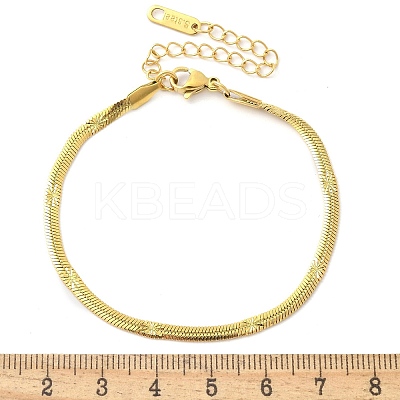304 Stainless Steel Herringbone Chain Bracelets for Women LS-BJEW-U019-04G-06-1
