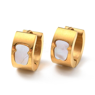 Natural Shell Bottle Shape Chunky Hoop Earrings EJEW-G292-28G-1
