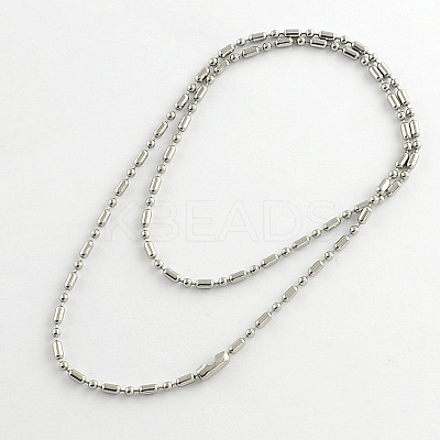 Tarnish Resistant 304 Stainless Steel Ball Chain Necklace Making LS-NJEW-R225-04-1