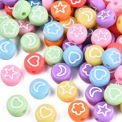 Opaque Mixed Color Acrylic Beads MACR-T038-11-1