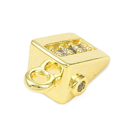 Brass Micro Pave Clear Cubic Zirconia Pendants LS-KK-L238-28G-1