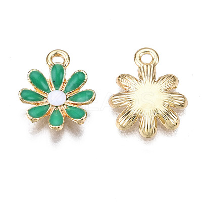 Light Gold Plated Alloy Pendants LS-ENAM-T009-39E-1