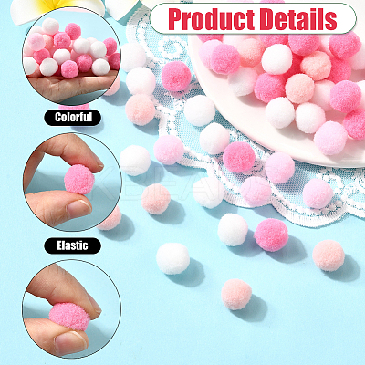 400Pcs 4 Colors Polyester Pom Pom Balls DIY-SC0031-37B-1