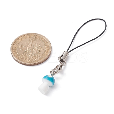 Opaque Resin Mushroom Mobile Straps HJEW-JM01506-1