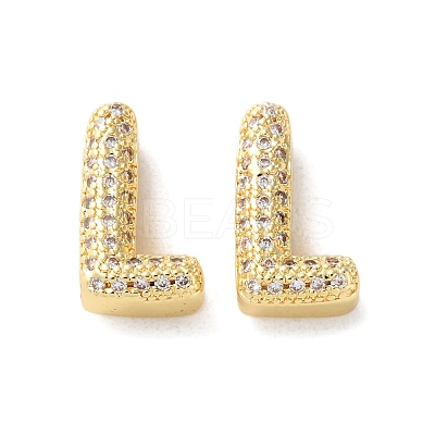 Rack Plating Brass Micro Pave Cubic Zirconia Slide Charms KK-C084-34G-L-1