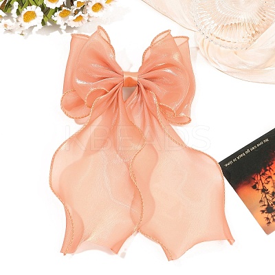 Cloth Long Bowknot Hair Barrettes PW-WG6129B-04-1