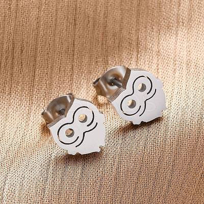 Tarnish Resistant 304 Stainless Steel Stud Earrings X-EJEW-F227-17P-1