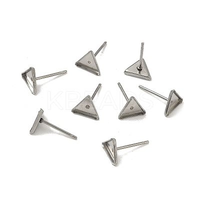 Tarnish Resistant Earring Cabochon Settings 304 Stainless Steel Ear Studs Blank Settings STAS-Q170-11-1