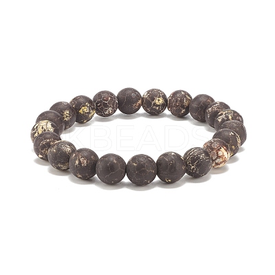 4Pcs 4 Size Natural Agate Round Beaded Stretch Bracelets Set BJEW-JB08196-1