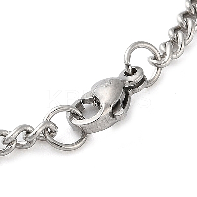 Non-Tarnish 304 Stainlessa Steel Curb Chain Pendant Necklaces LS-NJEW-H034-05P-1