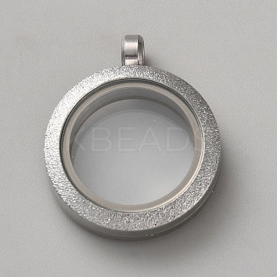 Stainless Steel Glass Photo Living Memory Floating Locket Pendants STAS-WH0033-59B-1