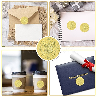 34 Sheets Mandala Self Adhesive Gold Foil Embossed Stickers DIY-WH0509-015-1